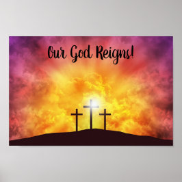 Unser Gott regiert Premium Leinwand Gloss Poster