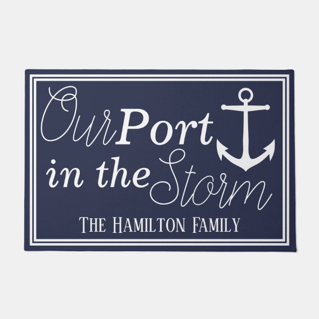 Unser Hafen im weißen Anker des Sturms | PERSONALI Fußmatte (Vorderseite)