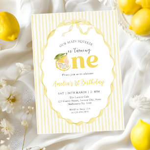 Unser Haupt-Squeeze Lemon Citrus 1. Geburtstag Einladung