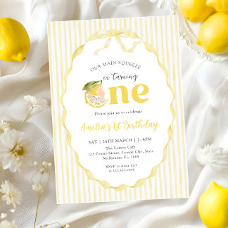 Unser Haupt-Squeeze Lemon Citrus 1. Geburtstag Einladung