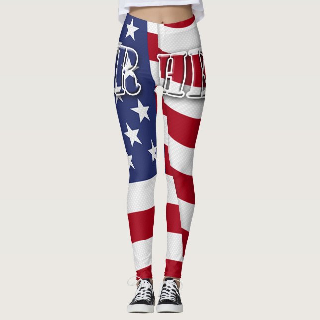 Unser Held mit der Flagge Amerikas Leggings (Vorderseite)
