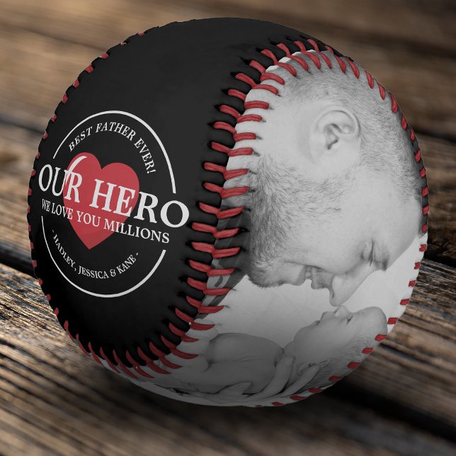 Unser Helden-Vater | Bester Vater je FotoCollage Baseball (Von Creator hochgeladen)