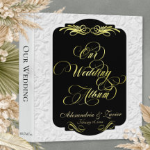 Unser Hochzeitsalbum-Monogramm - Schwarz/Gold