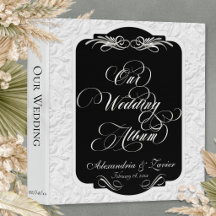 Unser Hochzeitsalbum-Monogramm - Schwarz/Silber