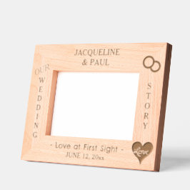 Unser Hochzeitsherz-Namen 6 x 4, 7 x 5 Foto Geätzte Rahmen