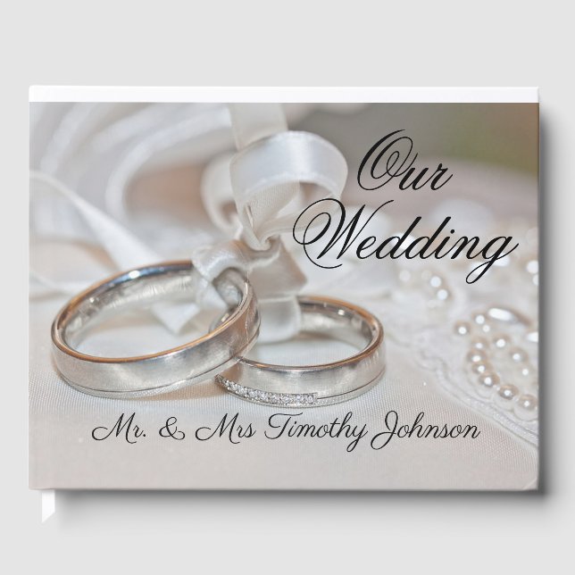 Unser Hochzeitsring Kissen Gästebuch (Vorderseite)
