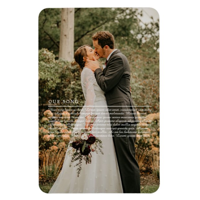 Unser Hochzeitssong-Texte-Foto Magnet (Vertikal)