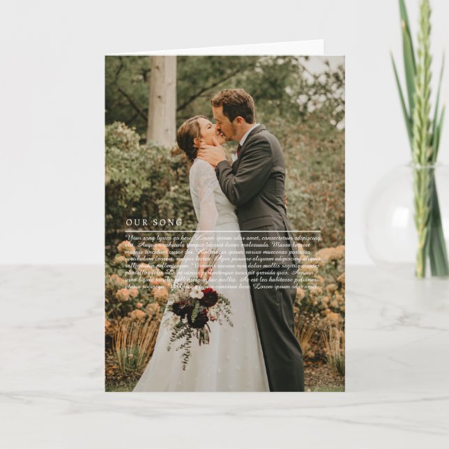 Unser Hochzeitssong-Texte-Jubiläum Karte (Vorderseite)