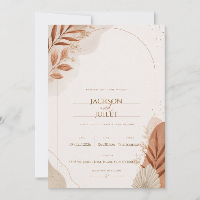 Unser Hochzeitstag Einladung (Vorderseite)