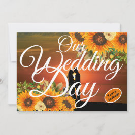 Unser Hochzeitstag Sonnenblume Sonnenuntergang Wei Einladung