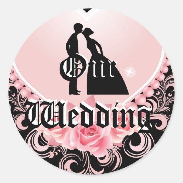 Unser Hochzeitsticker Runder Aufkleber (Vorderseite)