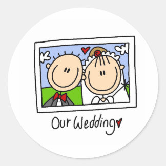 Unser Hochzeitsticker Runder Aufkleber