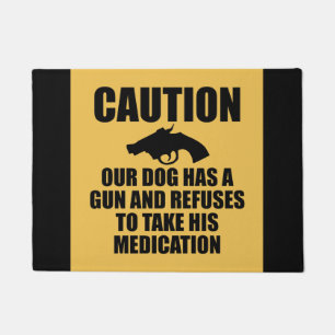 Unser Hund hat ein Gewehr Fußmatte