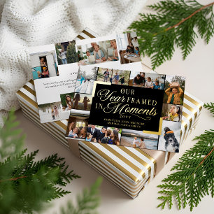Unser Jahr Gerahmt in Moments Fotos der Familie We Folien Feiertagskarte