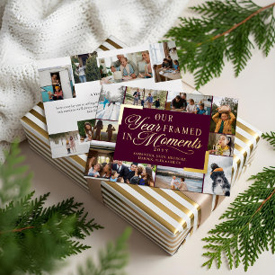Unser Jahr Gerahmt in Moments Fotos der Familie We Folien Feiertagskarte