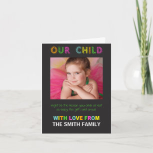 Unser Kind könnte der Grund sein, warum Sie Mittei Dankeskarte