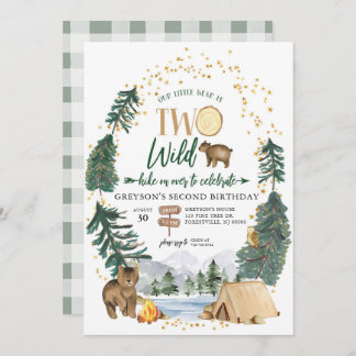 Unser kleiner Bär ist zwei wilde Einladung zum Geb