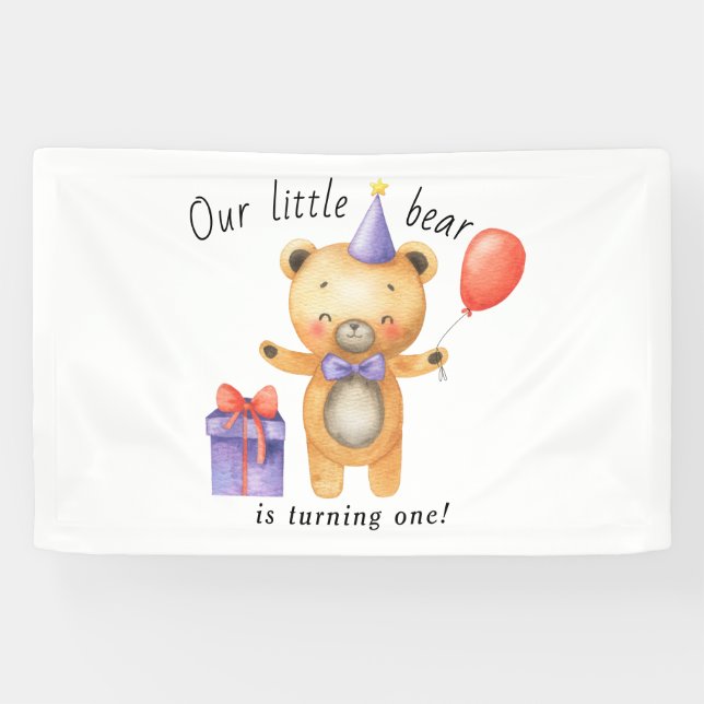 Unser kleiner Bär verwandelt einen Kindergeburtsta Banner (Horizontal)