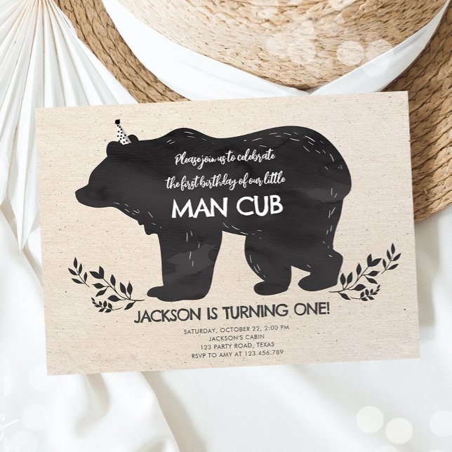 Unser kleiner Bärenkuppel-Junge zum ersten Geburts Einladung (Von Creator hochgeladen)