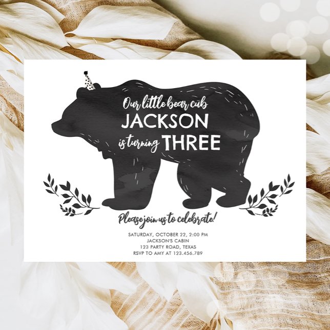 Unser kleiner Bärenkuppel Waldwald Junge Geburtsta Einladung (Von Creator hochgeladen)