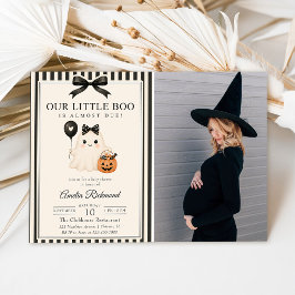 Unser kleiner Boo Baby Shower Foto Einladung