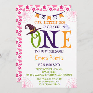 Unser kleiner Boo, der einen dreht, Halloween 1. G Einladung