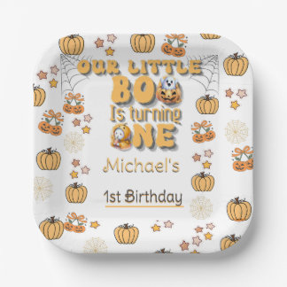 Unser kleiner Boo, der einen ersten Geburtstag Pappteller