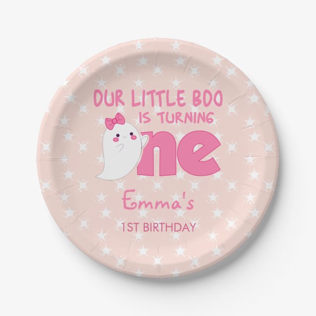 Unser kleiner Boo, der eins dreht, Halloween, 1. G Pappteller (Vorderseite)