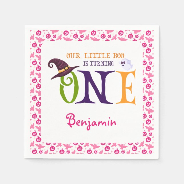 Unser kleiner Boo, der eins dreht, Halloween, 1. G Serviette (Vorderseite)