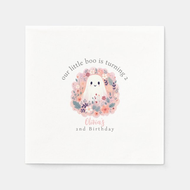 Unser kleiner Boo dreht 2 Boho Ghost Serviette (Vorderseite)