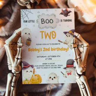 Unser kleiner Boo dreht zwei Halloween, den 2. Geb Einladung