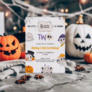Unser kleiner Boo dreht zwei Halloween, den 2. Geb Einladung