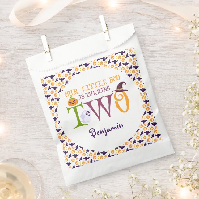 Unser kleiner Boo dreht zwei Halloween, den 2. Geb Geschenktütchen (Ausgeschnitten)