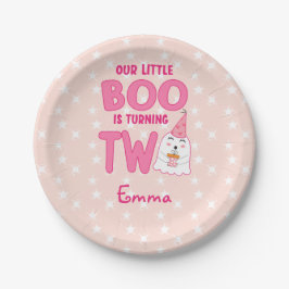 Unser kleiner Boo dreht zwei Halloween, den 2. Geb Pappteller
