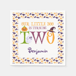 Unser kleiner Boo dreht zwei Halloween, den 2. Geb Serviette