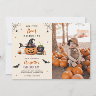 Unser kleiner Boo Halloween 2. Geburtstagsfoto Einladung
