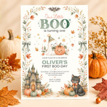 Unser kleiner Boo Halloween-Erstgeburtstagseinladu