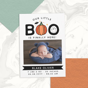 Unser kleiner Boo ist endlich da Halloween-Baby Ankündigung