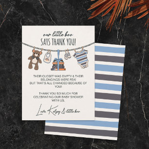 Unser kleiner Boo-Junge Halloween-Baby-Shower Dankeskarte