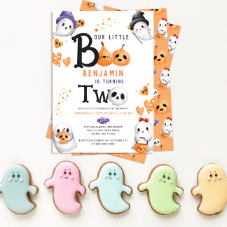 Unser kleiner Boo Niedlich Ghosts 2. Geburtstag Einladung
