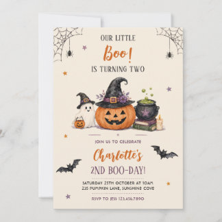 Unser kleiner Boo wird zwei Halloween 2. Geburtsta Einladung