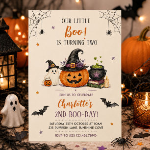 Unser kleiner Boo wird zwei Halloween 2. Geburtsta Einladung