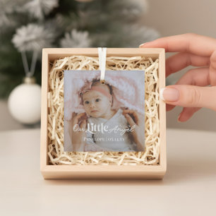 Unser kleiner Engel Süßes neugeborenes Baby-Foto-A Ornament Aus Glas