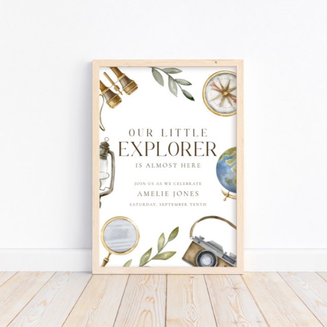 Unser kleiner Explorer | Adventure Awaits Baby Sho Poster (Available for print & instant digital download!)