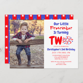 Unser kleiner Firecracker 2. Geburtstag Einladung