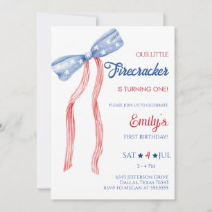 Unser kleiner Firecracker-Bow zum Geburtstag Einladung