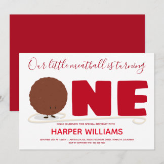 Unser kleiner Fleischball macht einen ersten Gebur Einladung