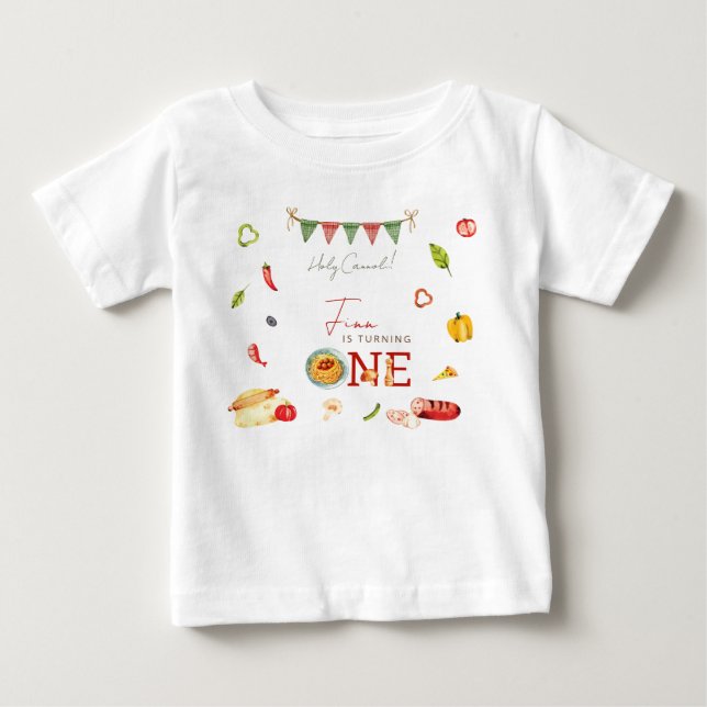 Unser kleiner Fleischbällchen 1. Geburtstag Baby T-shirt (Vorderseite)