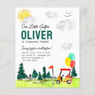 Unser kleiner Golfer Cart Club Golf zum Geburtstag Flyer