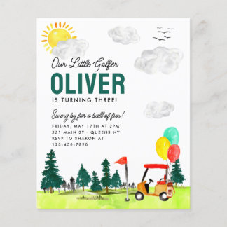 Unser kleiner Golfer Cart Club Golf zum Geburtstag Flyer